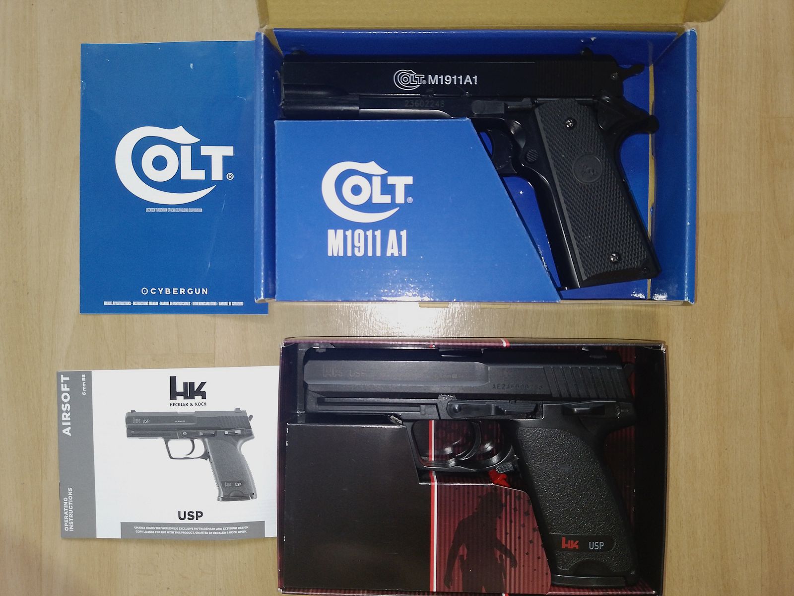 Colt 1911  &  HK USP 6mm Federdruck Airsoft 