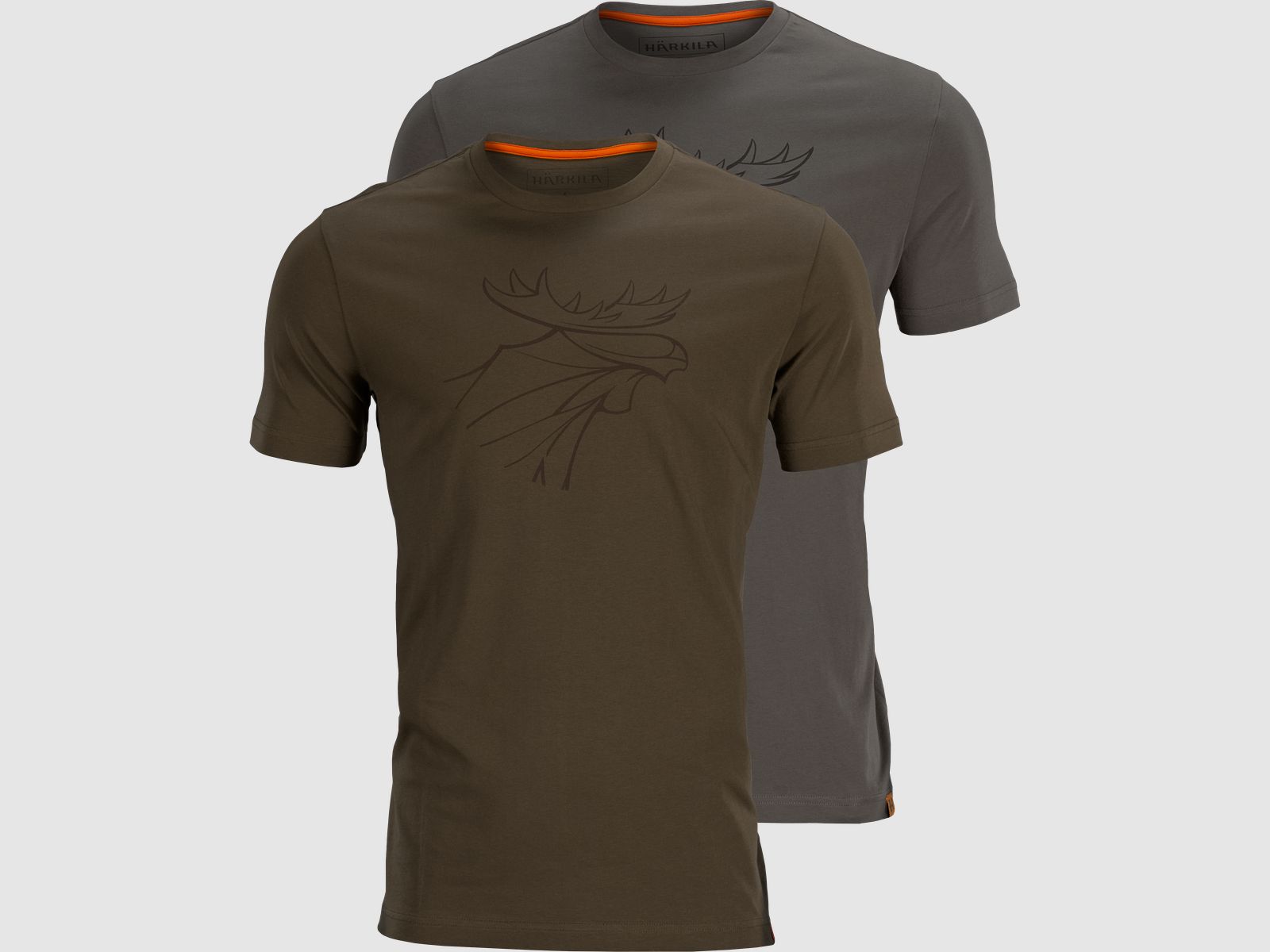Härkila Graphic T-Shirt 2-Pack Willow Green/ Grey