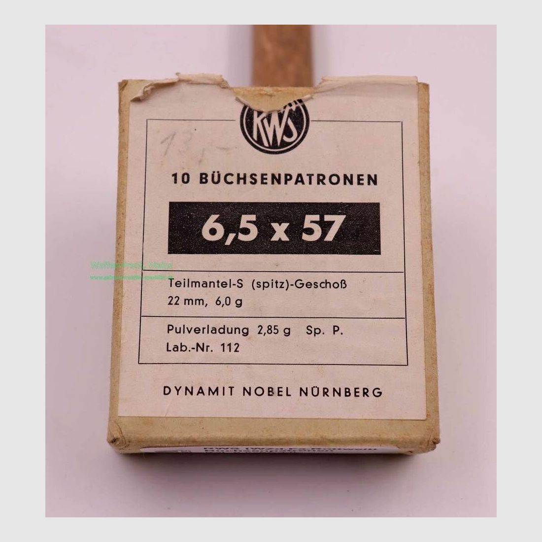 RWS (WZd.Fa.Rottweil) Büchsenpatronen 6,5x57