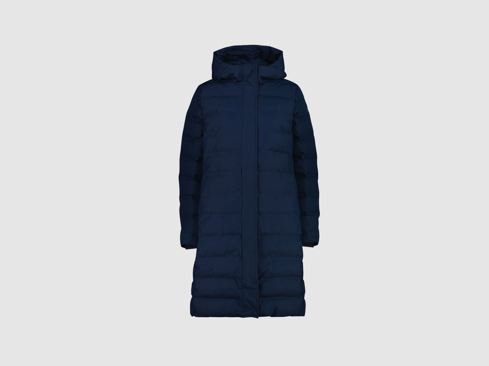 CMP Chaqueta Larga Acolchada para Mujeres con Capucha Azul Tinta