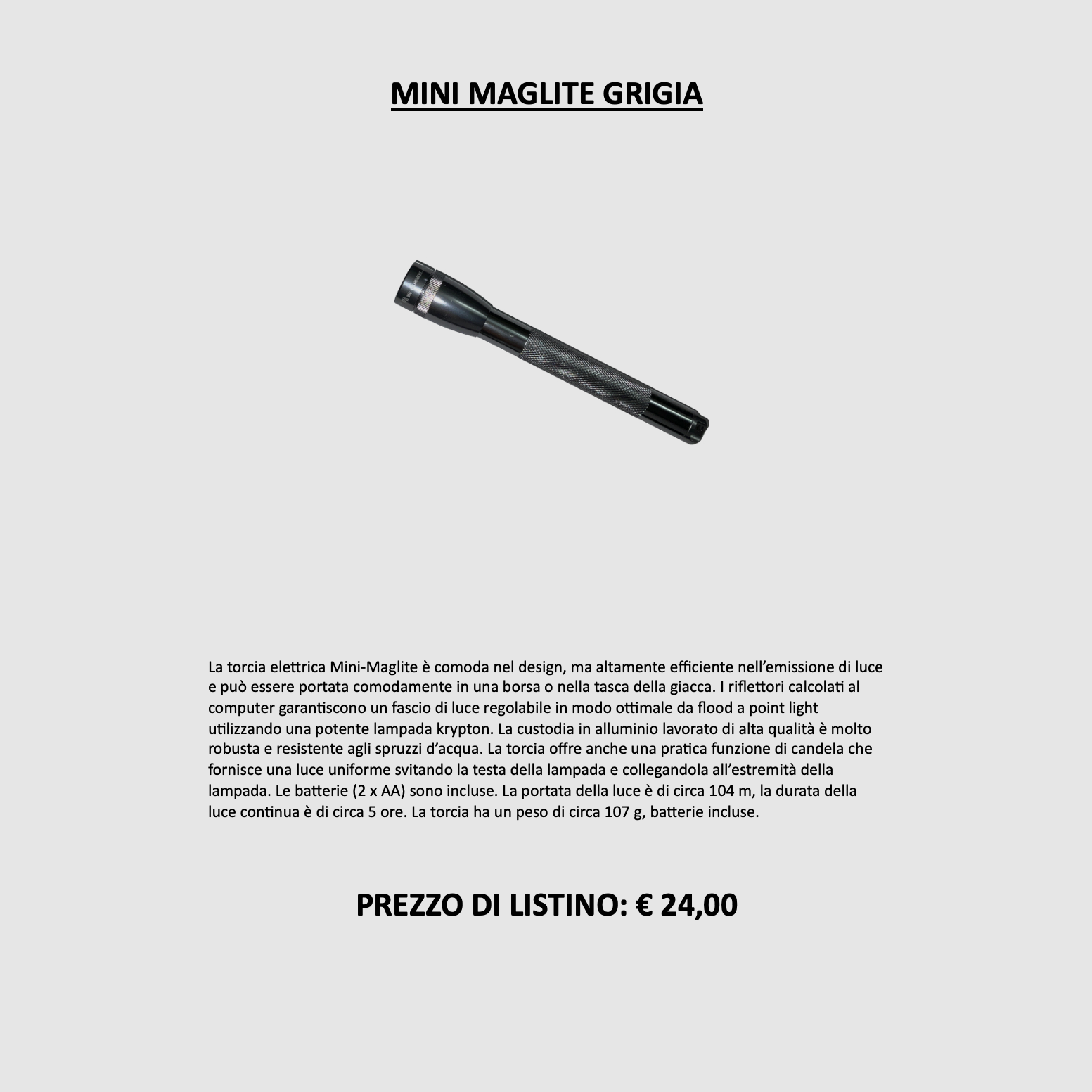 Maglite – MINI MAGLITE SZARY, zdjęcie 4 z 4