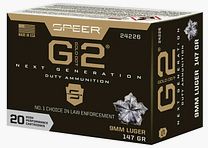 Speer Gold Dot G2 9mm Luger 147GR JHP 20 cartridges
