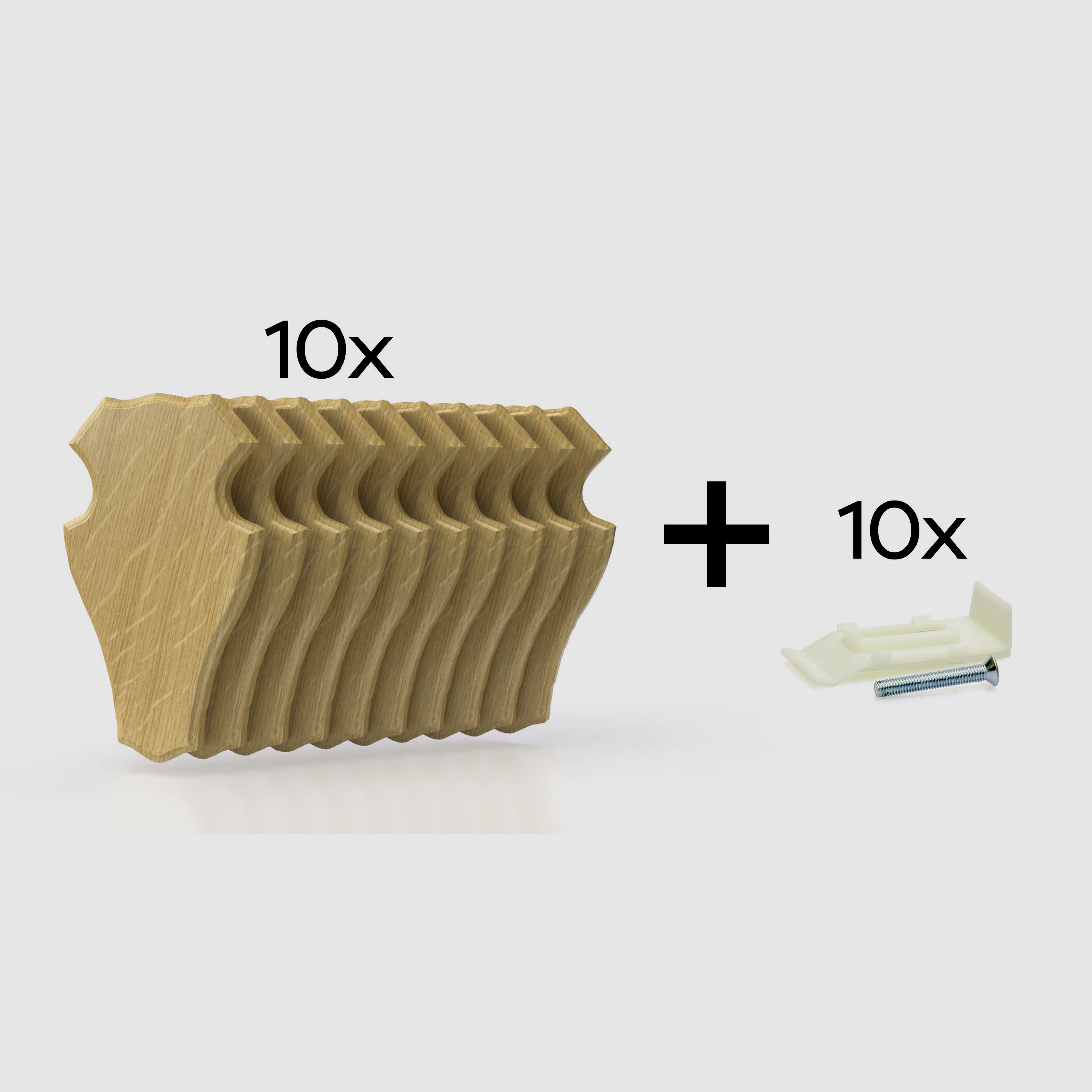 10x Trophäenschild für Rehbock 22x13cm helll (Eiche 1)