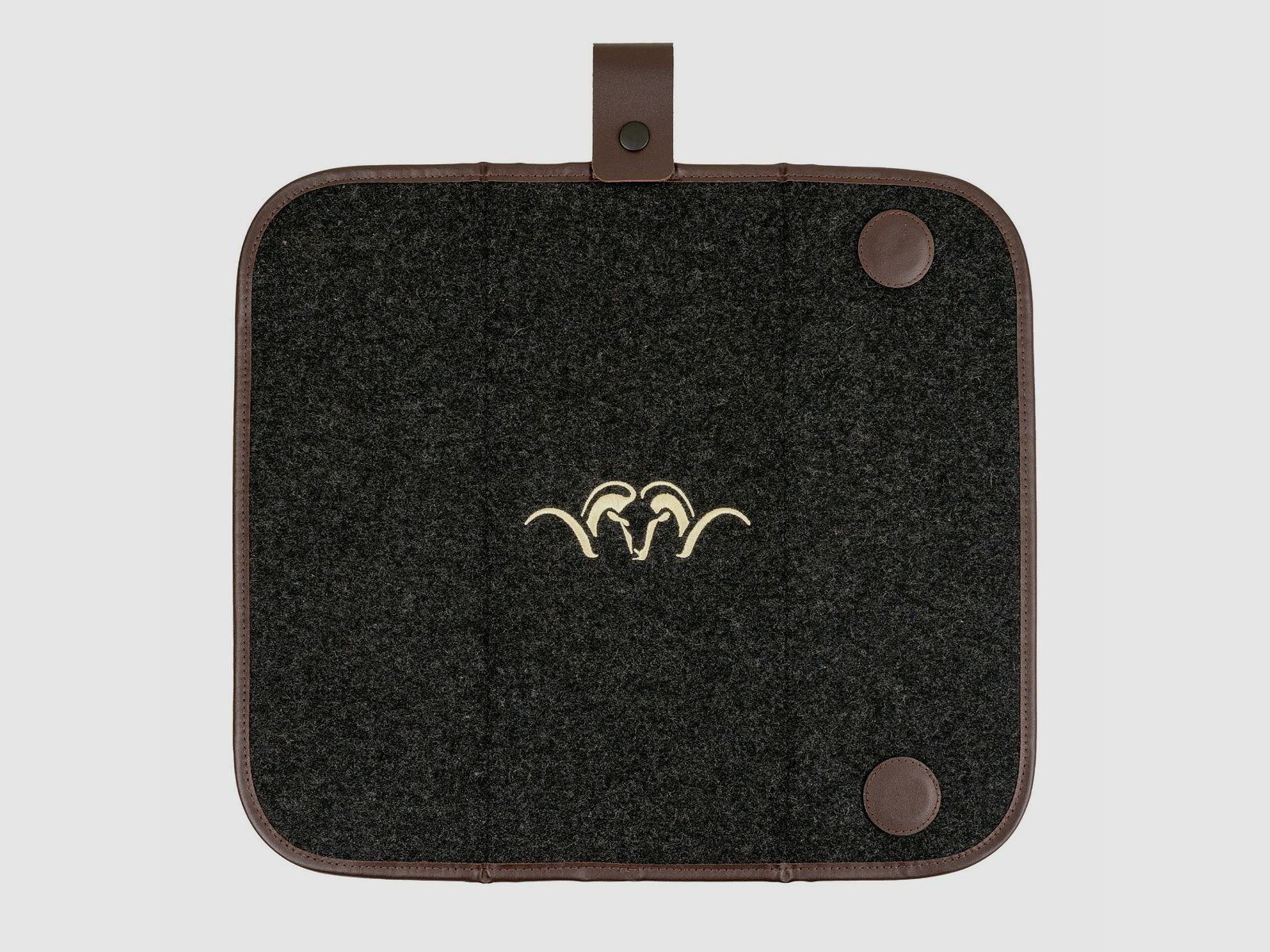 Blaser seat cushion loden/leather 40x35cm