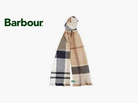 BARBOUR Sciarpa Blair tartan beige/blu