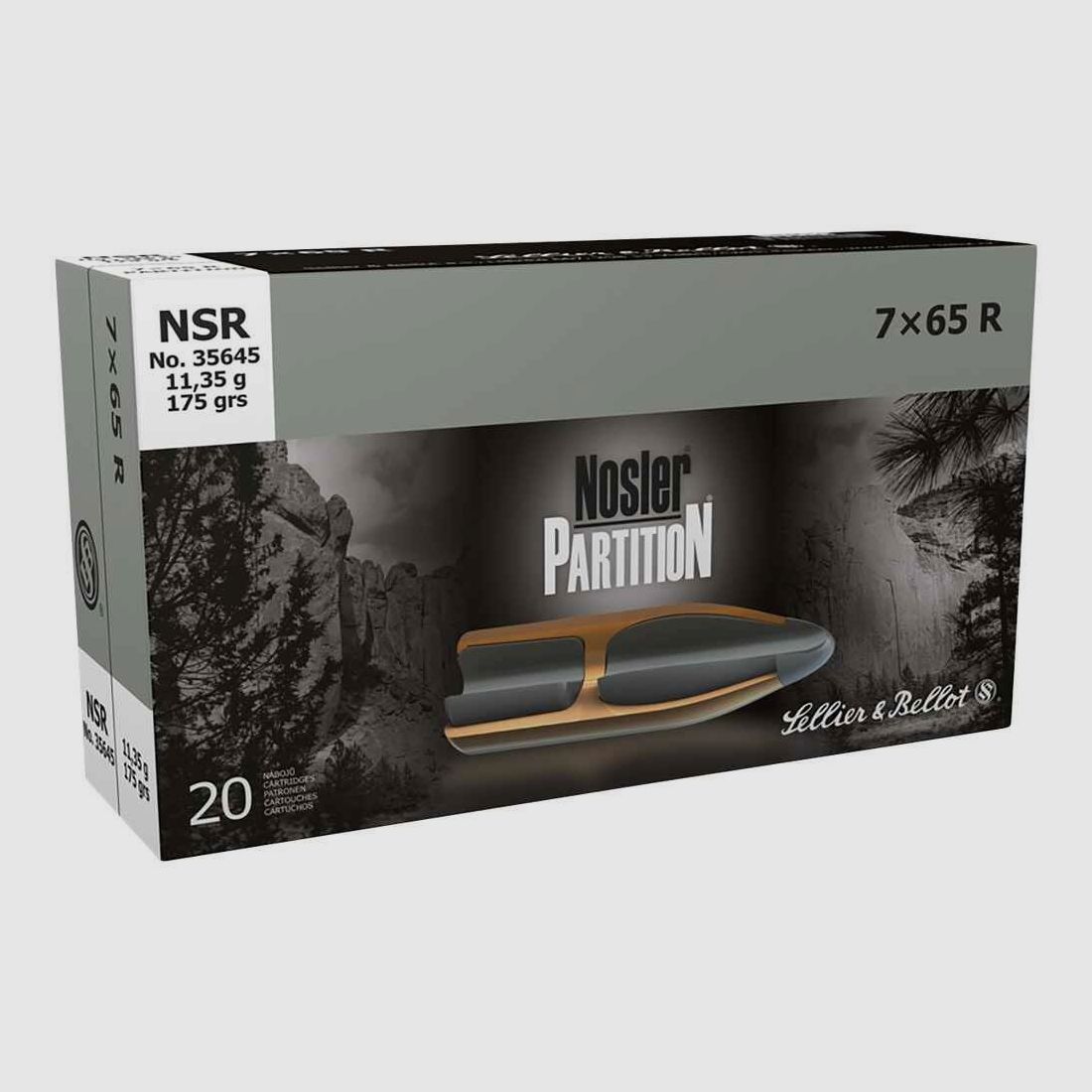 7x65 R Nosler Partition 11.4g/175grs. Sellier & Bellot