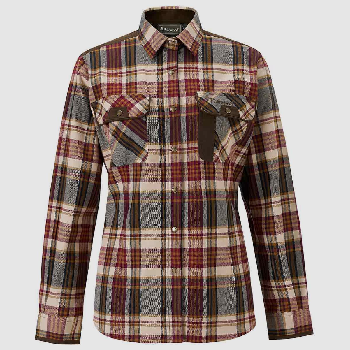 Pinewood Bluse Prestwick Exclusive Bordeaux/Beige