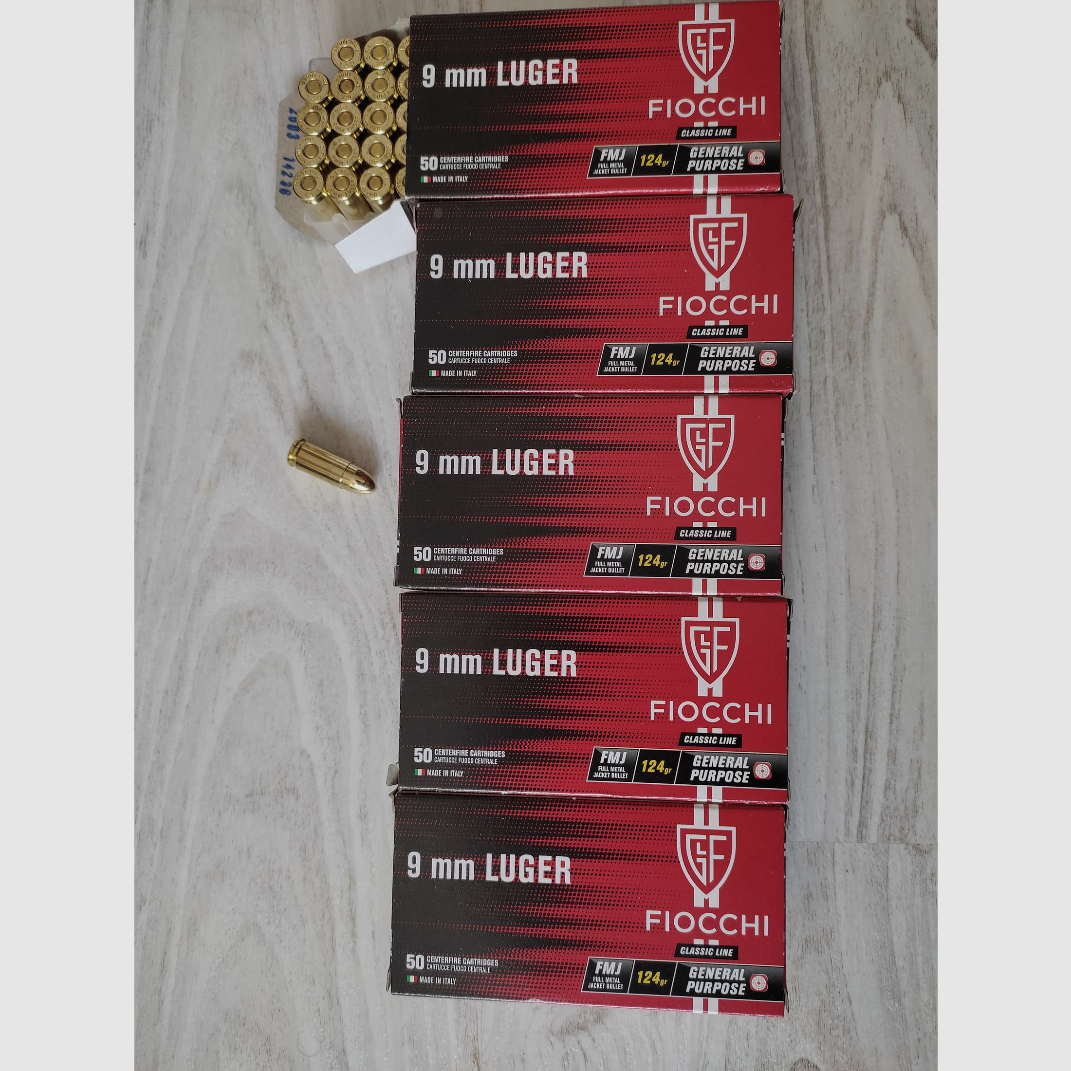 Fiocchi 9mm Luger 124gr FMJ Classic Line 250 Stück