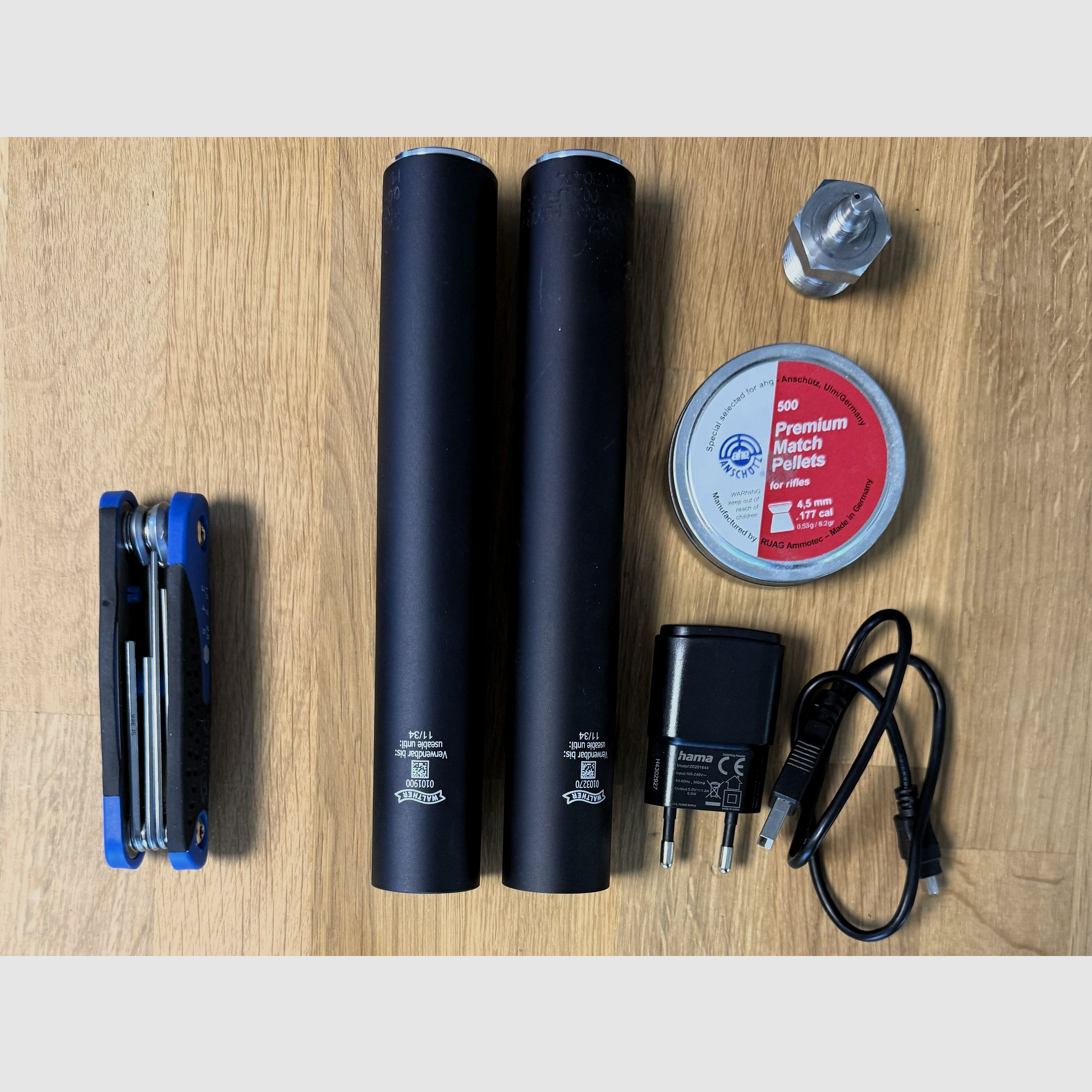 Walther LP 500 Meistermanufaktur mit el. Abzug, blau, 5D Griff M/L mit viel Zubehör