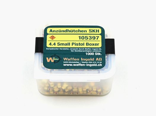 Zündhütchen SKH Small Pistol Boxer, 4.4mm, 1’000 Stk., Europäischer Hersteller