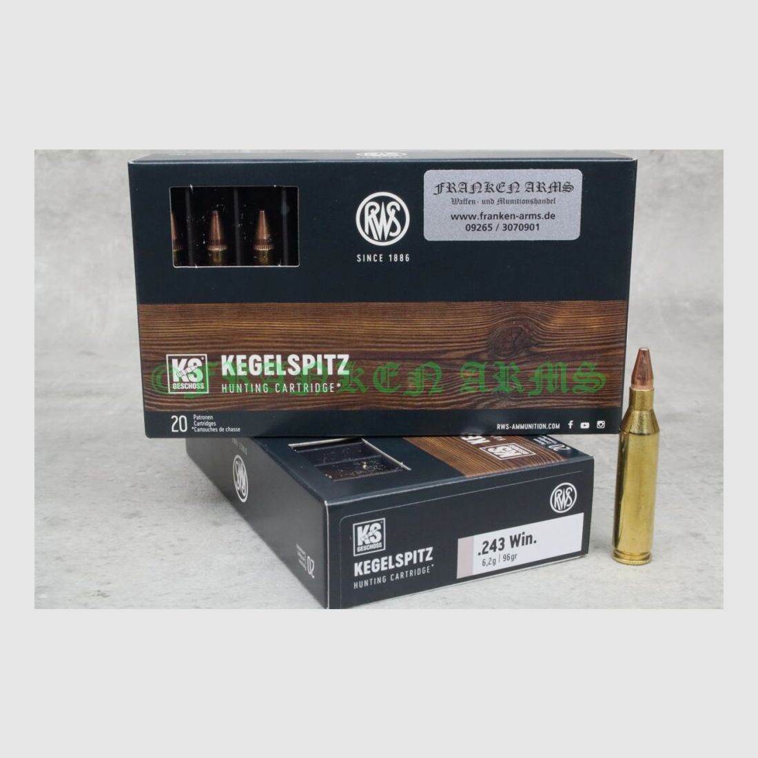 RWS Kegelspitz .243 Win. 96gr. 6,2g 20 stuks staffelprijzen
