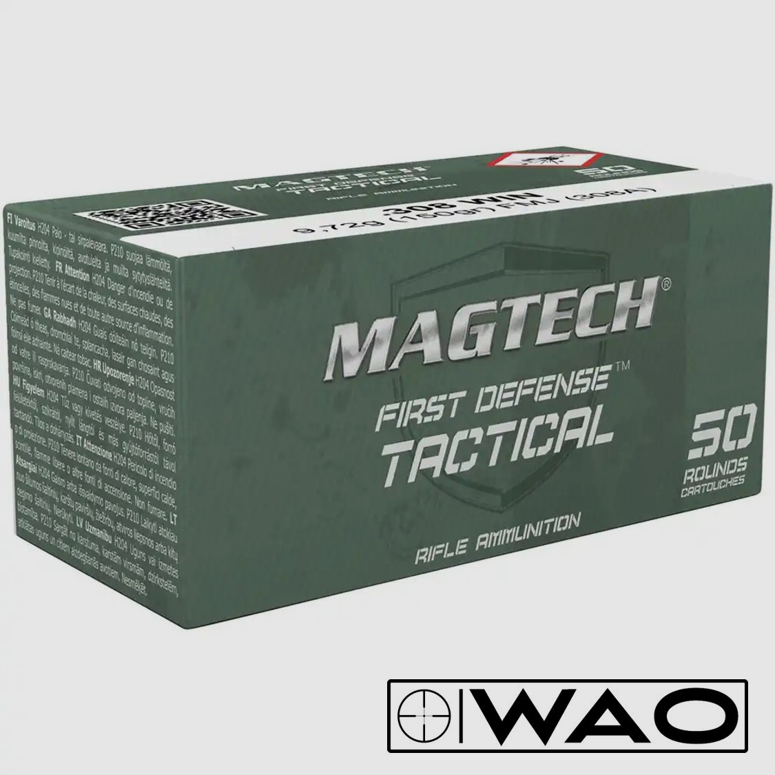 Magtech .308 Win. FMJ BT 9,7g/150grs. Tactical *500 Schuss* 