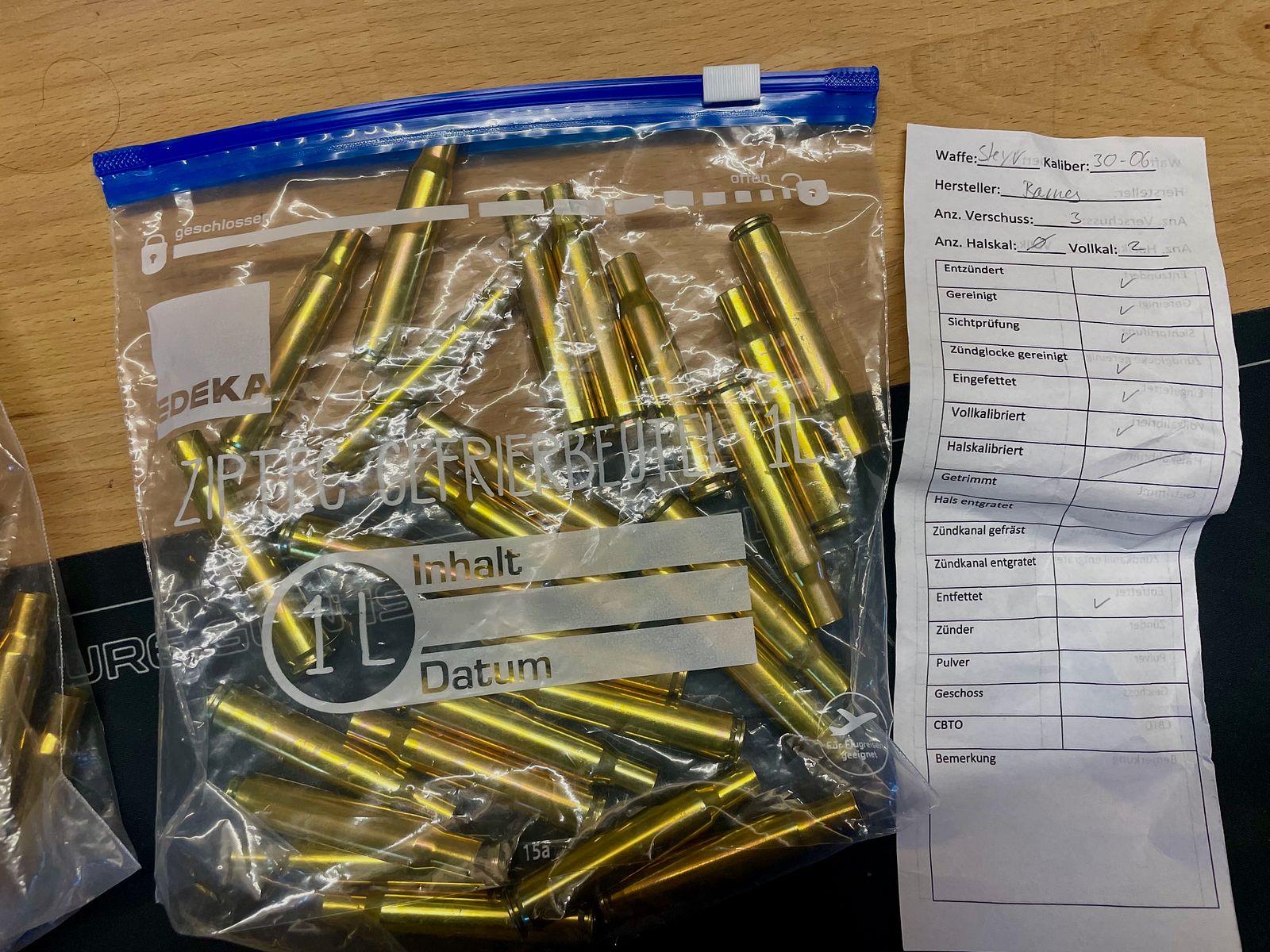 .30-06 Hülsen – ca. 150 Stk., vollkalibriert, gezündert & gereinigt – überwiegend Barnes