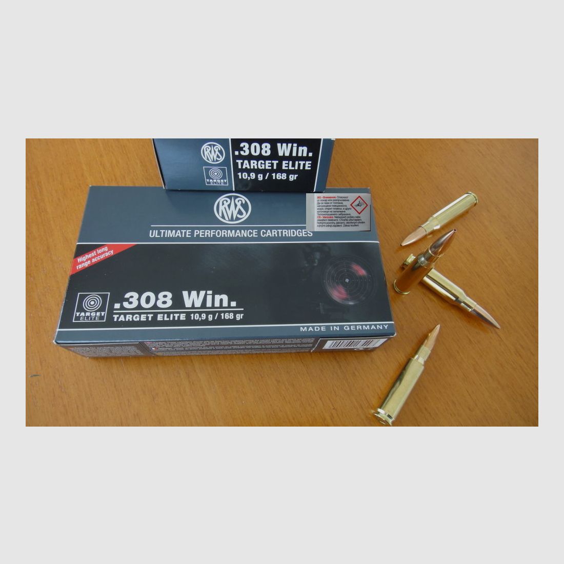 .RWS 20 cartridges RWS .308 Win.Target Elite 10.0g /154 grs.