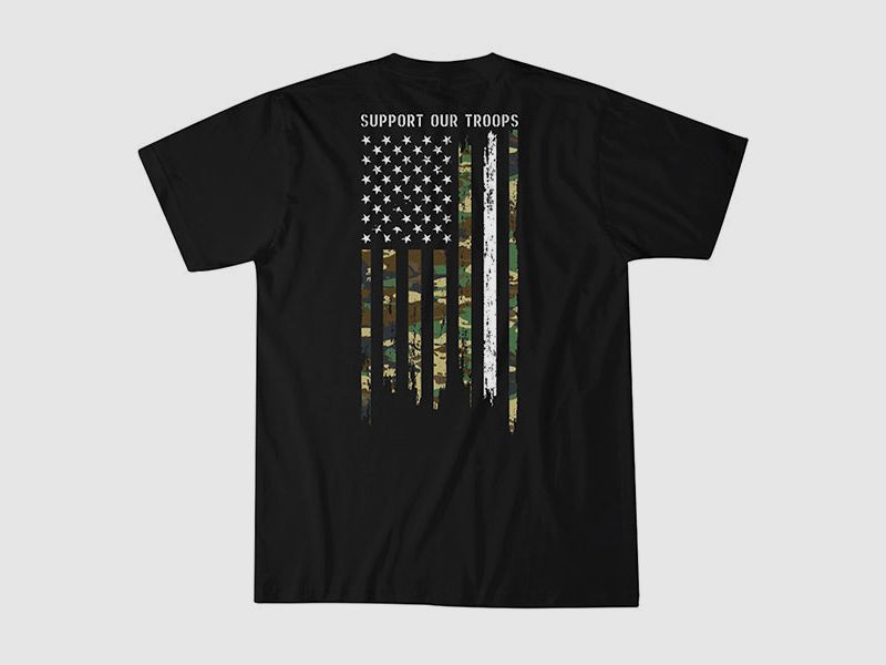 T-Shirt FLAG CAMO, black, Bild 1 von 3