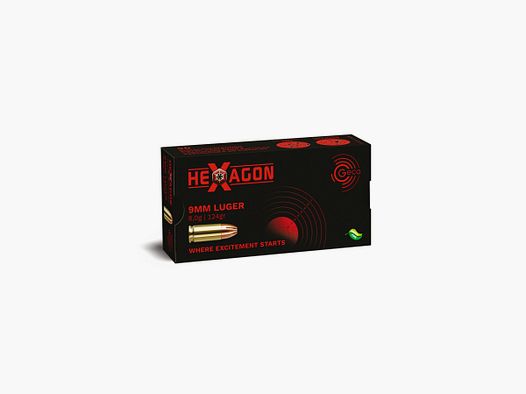 GECO 9mm LUGER 8,0g 124gr Hexagon BTE50