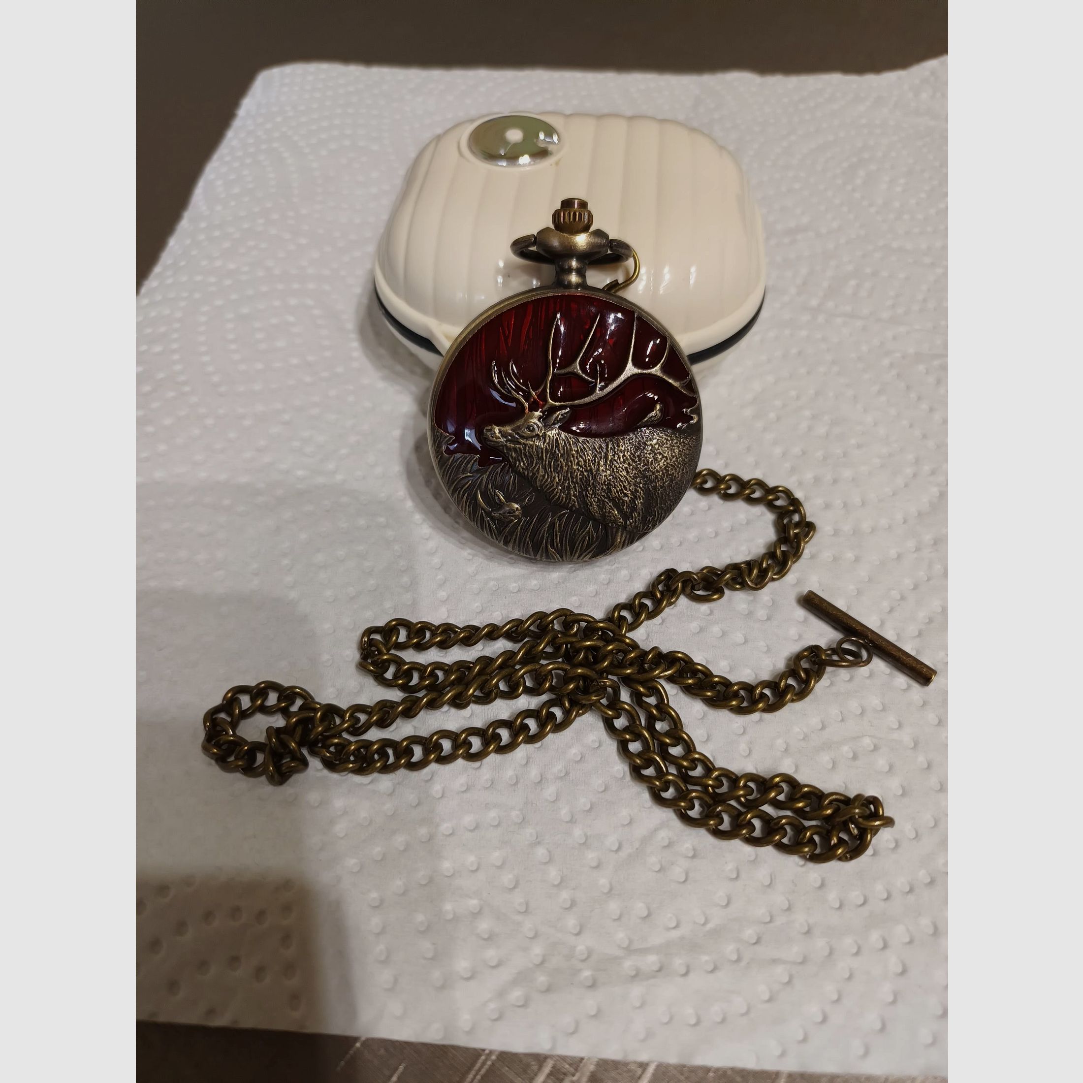 Nieuwe zakhorloge met jachtmotief