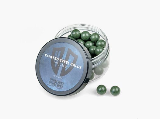 50x GECOTEERDE STAALBOLLEN | PP | 4gr. | Stalen kern met kunststof coating | 12,5mm | HDR50 | HDP50 | ALFA 1.50 | AEA Challenger | compatibel met Vesta PDW | Cal.50