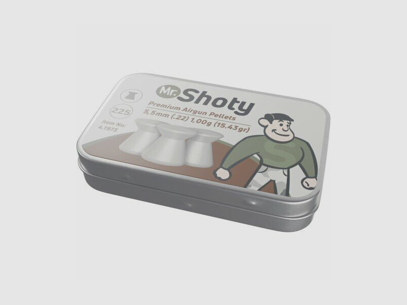 Mr. Shoty Diabolos a Testa Piatta 5,5 mm (.22) Testa Piatta, 1,00 g, 225 pz, lattina