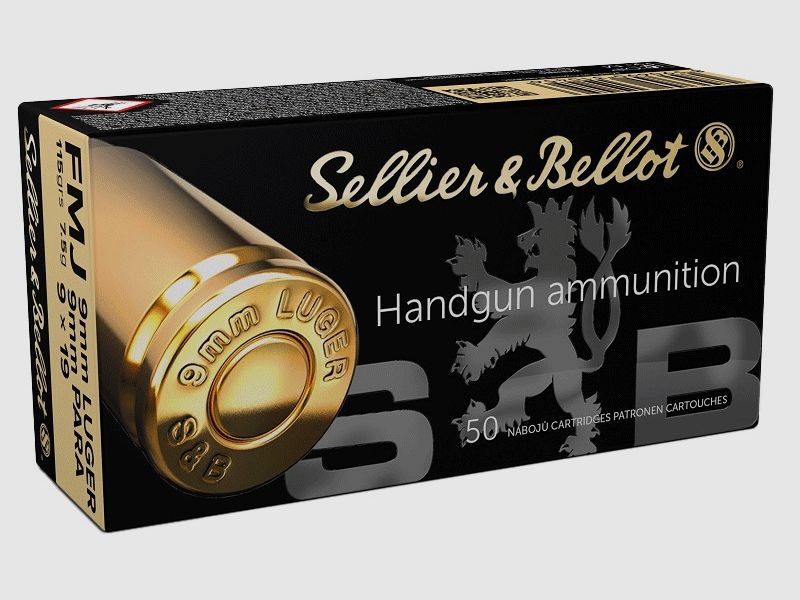 PATRONEN SB 9X19 FMJ 115 grains / 7,5g – Box mit 50