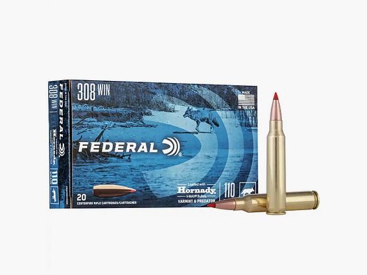 Federal V-MAX 7.1g/110grs à20 .308Win