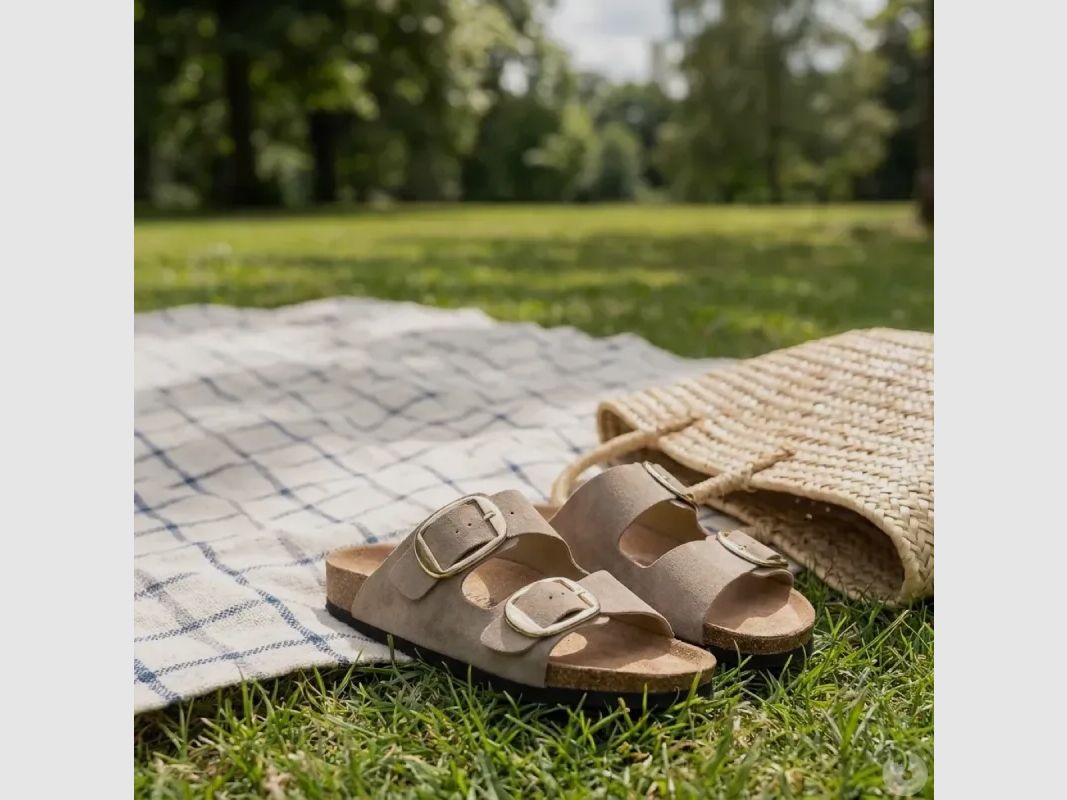 Sandales Femme Taupe en Synthétique - Modèle Confort Bas, image 5 sur 7