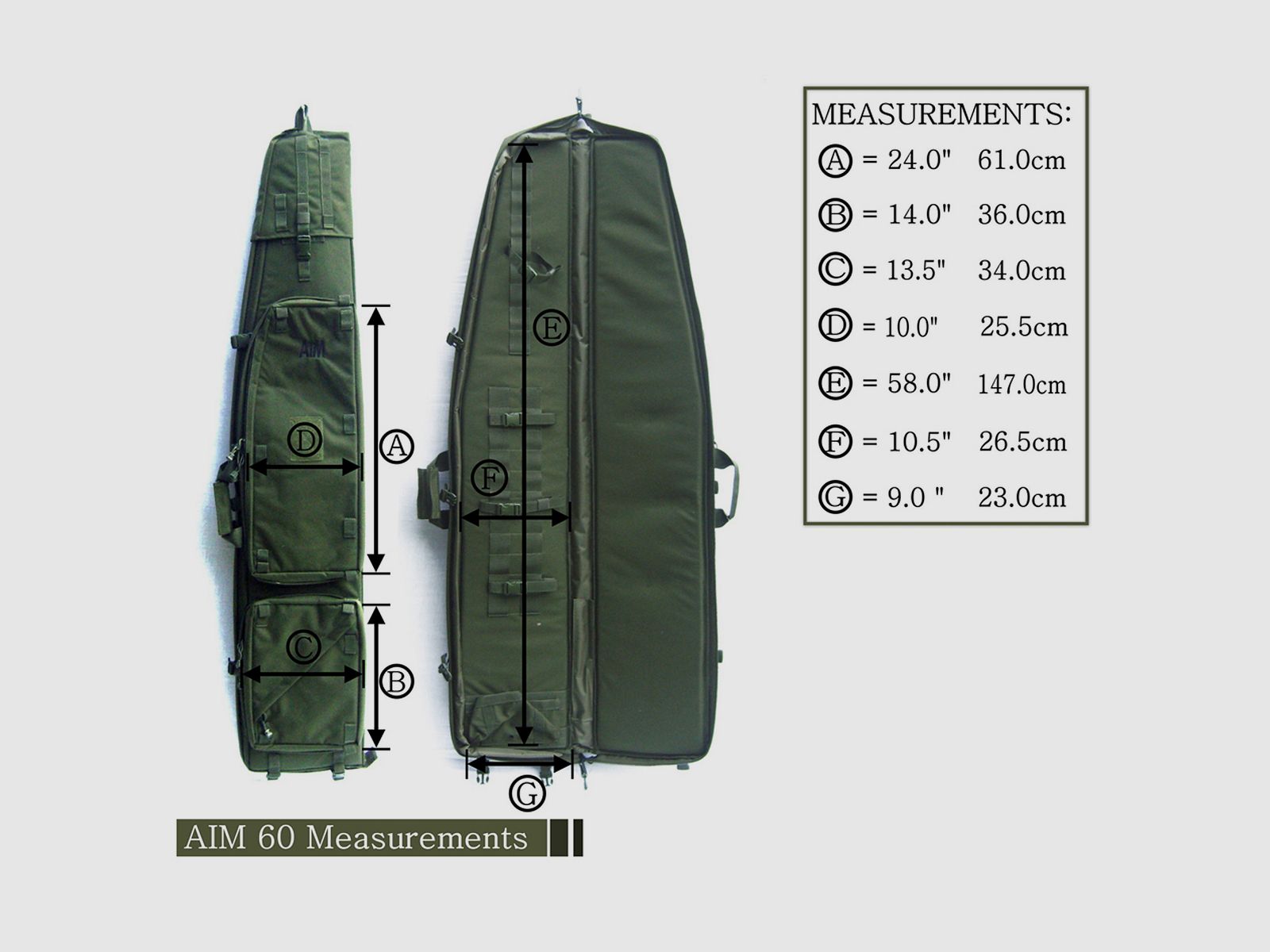 AIM 60 Tactical Drag Bag - pokrowiec taktyczny - pleckak na broń - Tan/piaskowy, zdjęcie 3 z 3