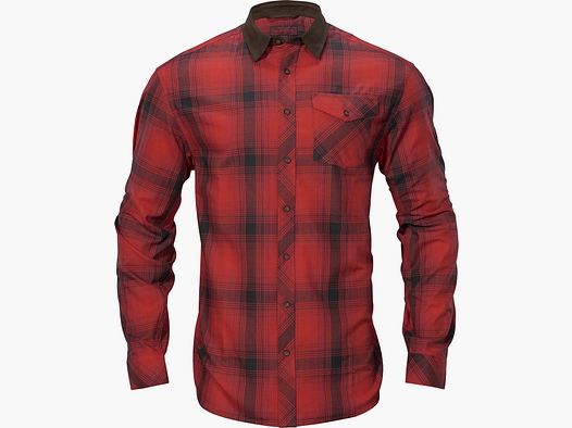 Camisas de franela Härkila Driven Hunt rojas/negras para hombres