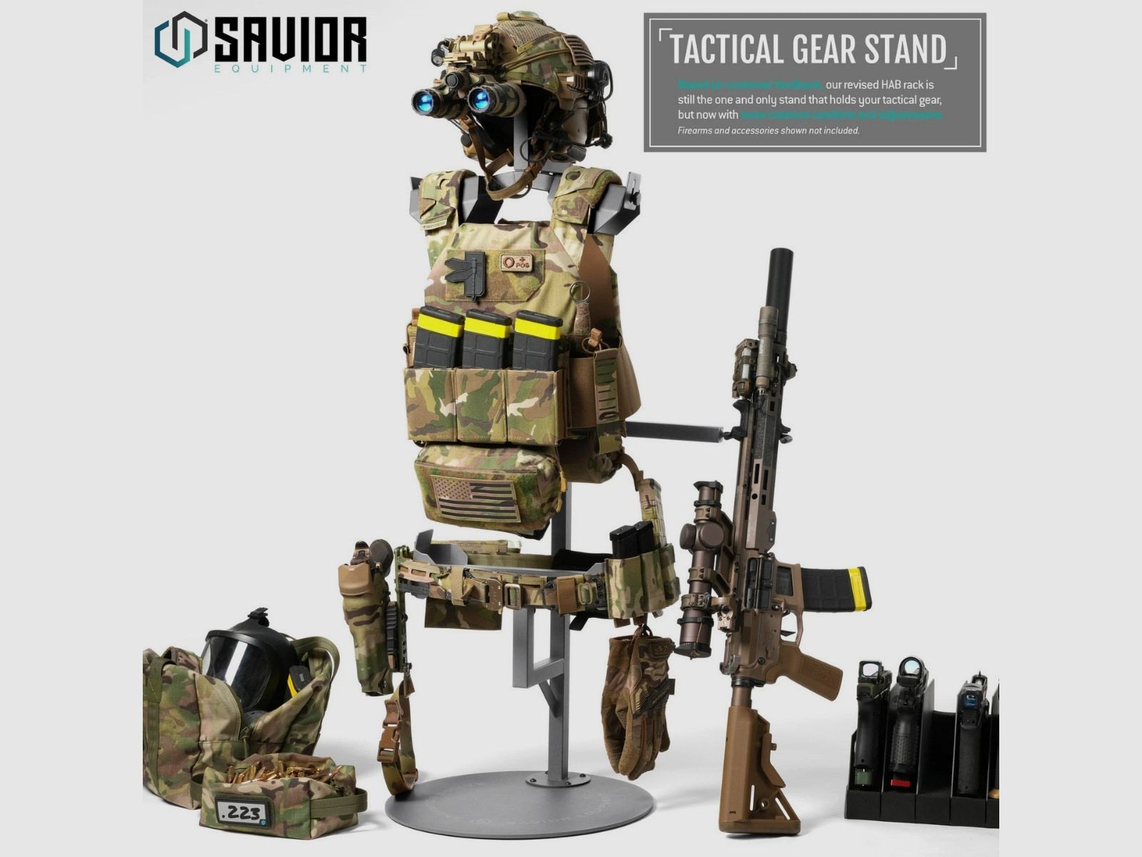 Savior – Taktischer Ständer – H.A.B. Rack 2.0 Tactical Gear Stand – Grau – RK-HAB-ST-VER2-GS, Bild 2 von 6