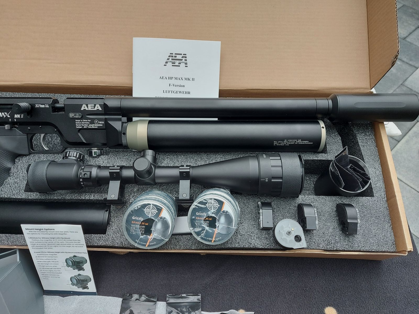 AEA HP Max MK2 9mm mit Schalldämpfer / Luftkompressor und Zubehör, Bild 3 von 6