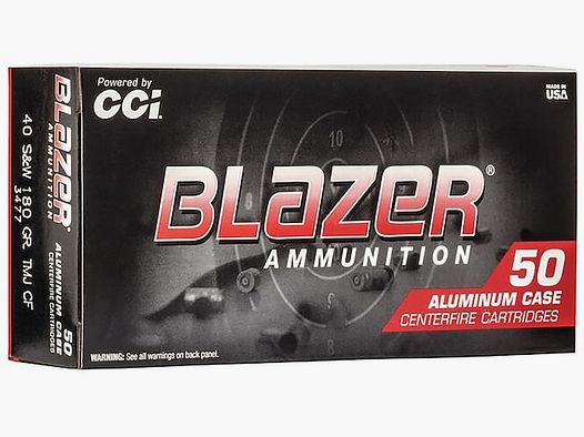 CCI Blazer Clean-Fire .40 S&W 180GR TMJ FN 50 cartuchos