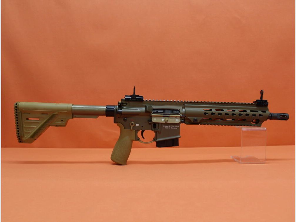 Heckler&Koch Ha.Büchse .223Rem Heckler&Koch/H&K MR223 A3 11" Lauf RAL8000 HKey, Gas-Piston-System AR-15/HK416