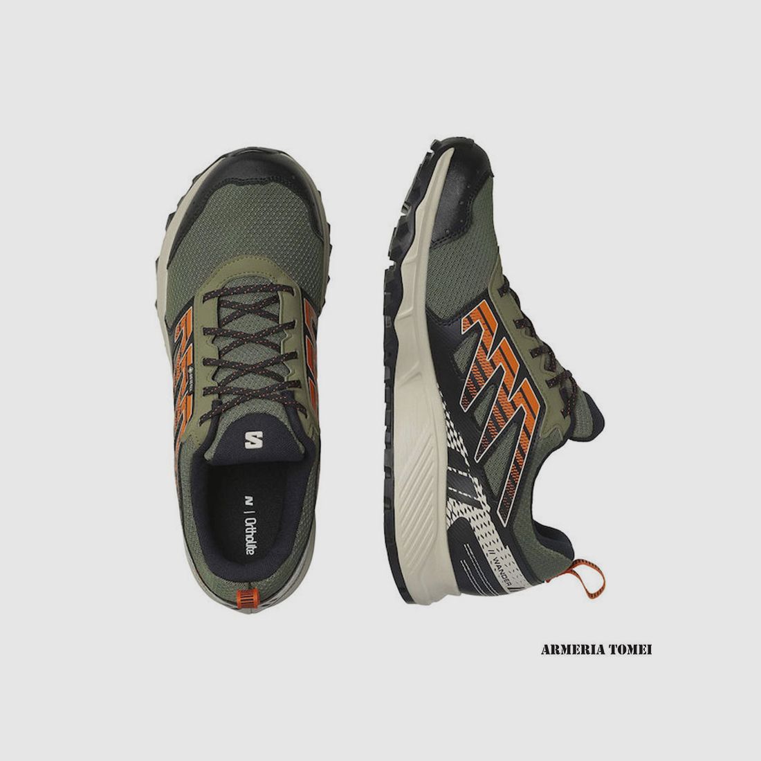 SALOMON – MEN – HIKING GTX Deep Lichen Green / Rainy Day / Scarlet Ibis, image 3 of 4