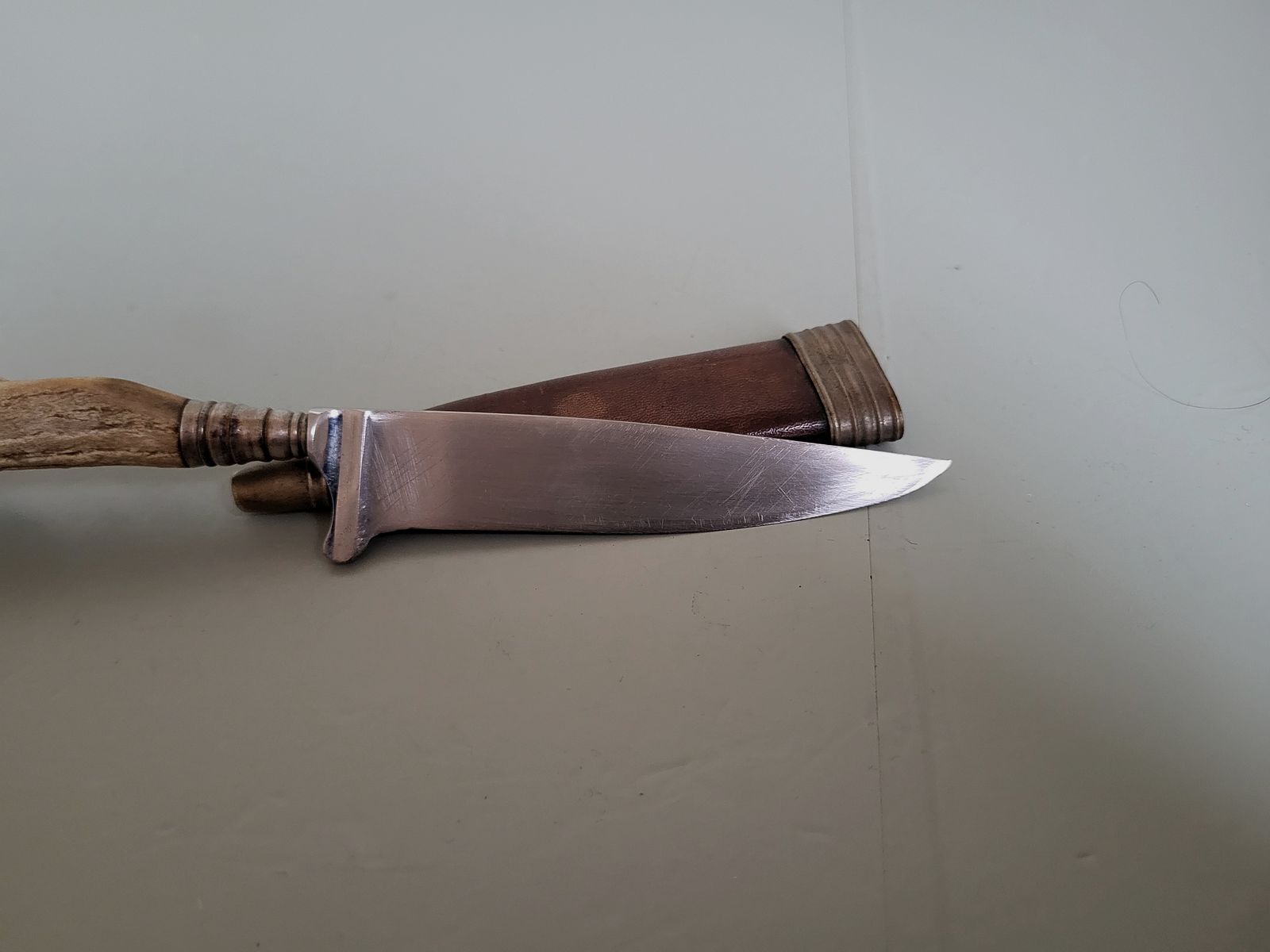 Cuchillo antiguo de caza. A. Küllenberg Solingen GR - años 1925 - empuñadura de asta de ciervo