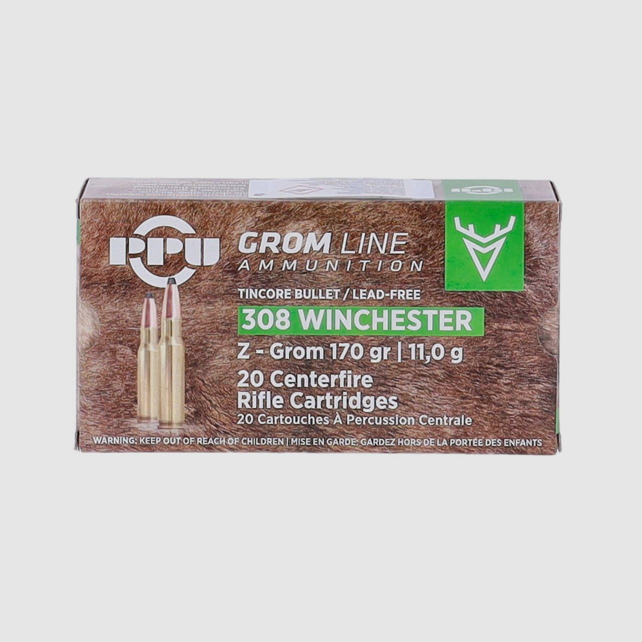 PRVI/PPU Z-GROM bleifrei .308 Win 170 gr. - 20 Stk