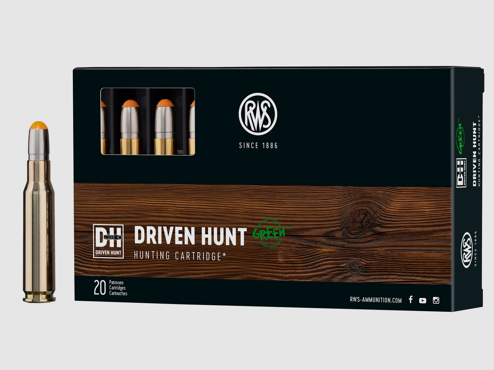 RWS Cartouches de fusil Driven Hunt .308 Win. 165 grains