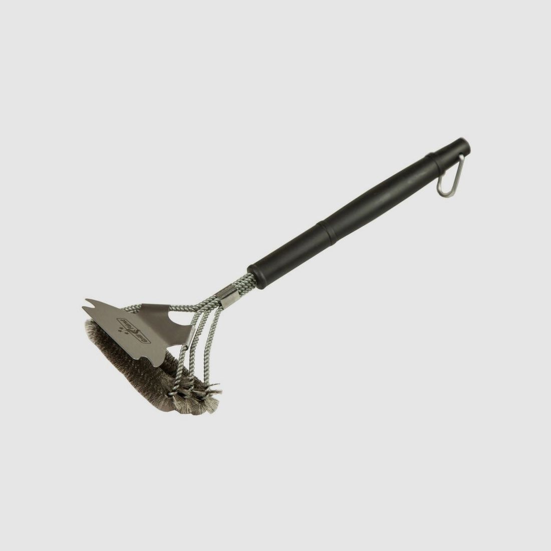 Grillfürst Grillbürste Edelstahl, mit breitem 3-fach Bürstenkopf und Schaber