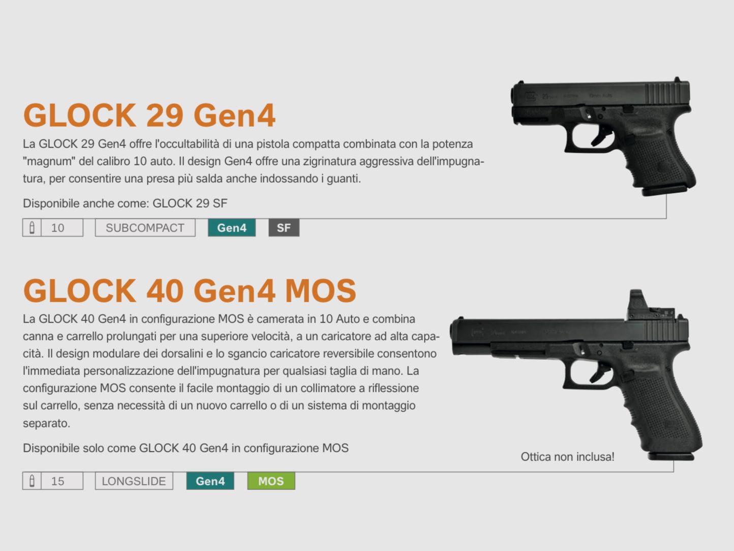 GLOCK / PISTOLE SEMIAUTO / TUTTI I MODELLI, immagine 24 di 30