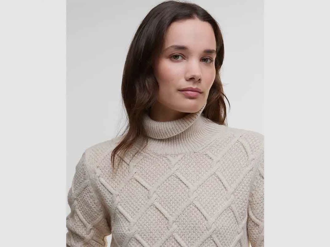 Barbour D-Roll Neck Knitted Sweater Burne with Cable Pattern, image 6 of 8