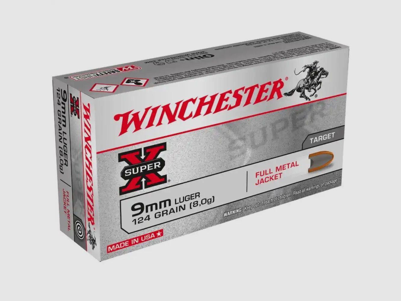 Winchester Vollmantel 8,0g/124grs. 9 mm Luger