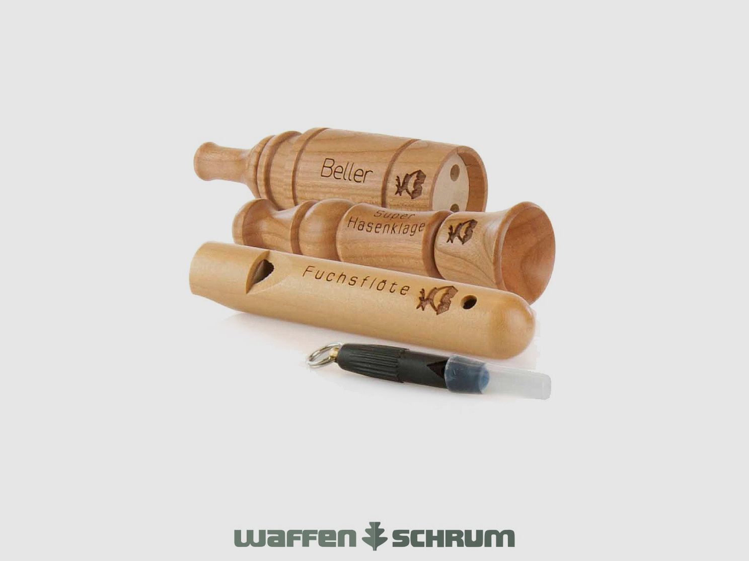 Weisskirchen Fuchsreiz- und Ranzzeitset 4 teilig - mit Lodenetui