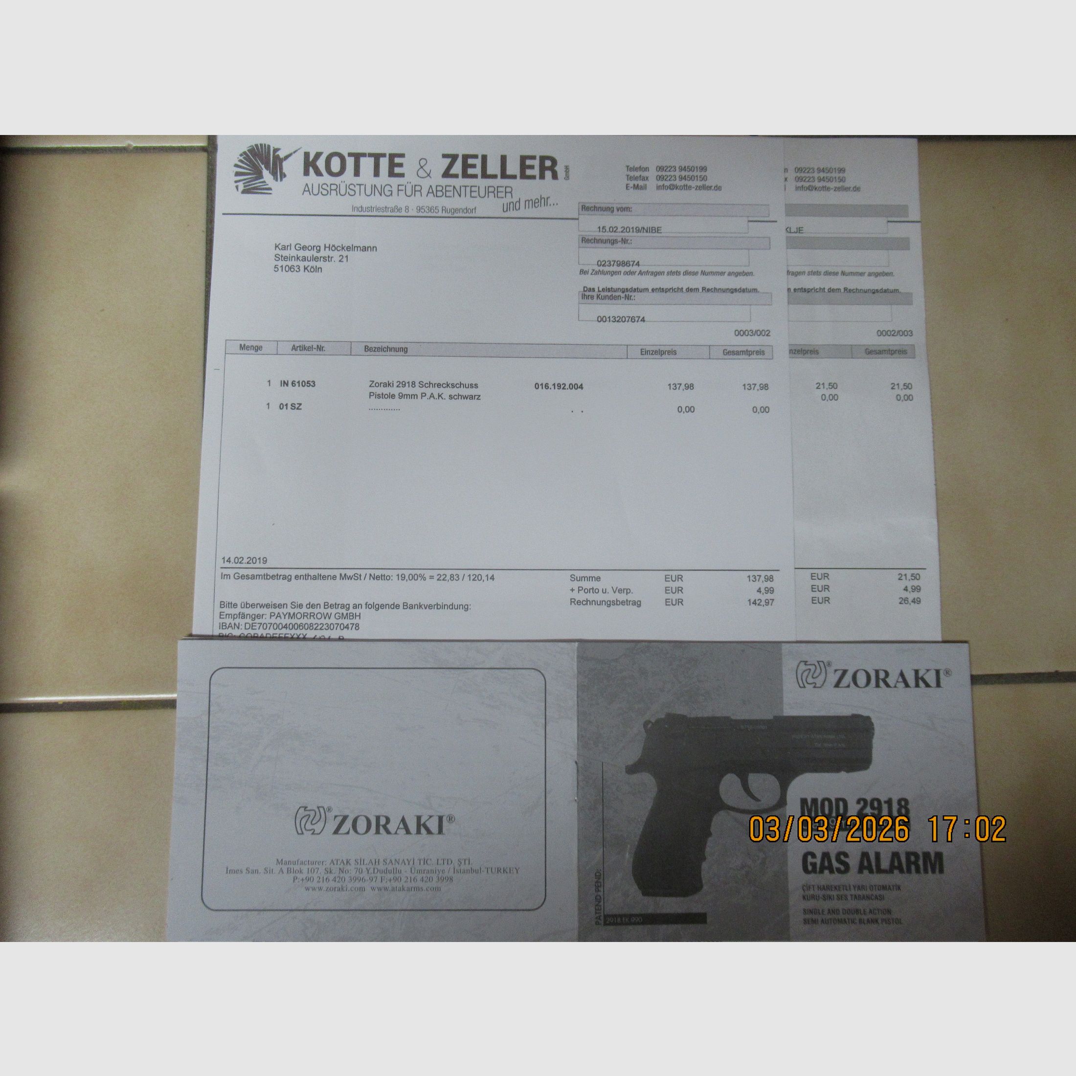 Zoraki 2918 en la maleta con descripción y segundo cargador sin vaso de señal