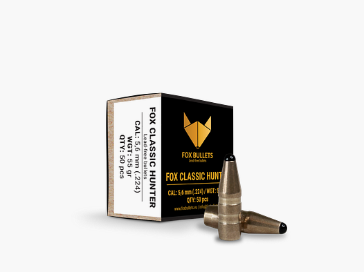 Fox Bullets Classic Hunter .224 3,6 g / 55 gr bleifreie Geschosse – 50 Stück