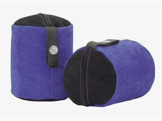 AHG Kniendrolle Veloursleder blau/schwarz mit Korkfüllung