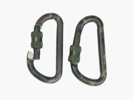 Mil-Tec Mil-Tec Karabiner Schraubverschluss 6 mm x 6 cm woodland 2 Stk.