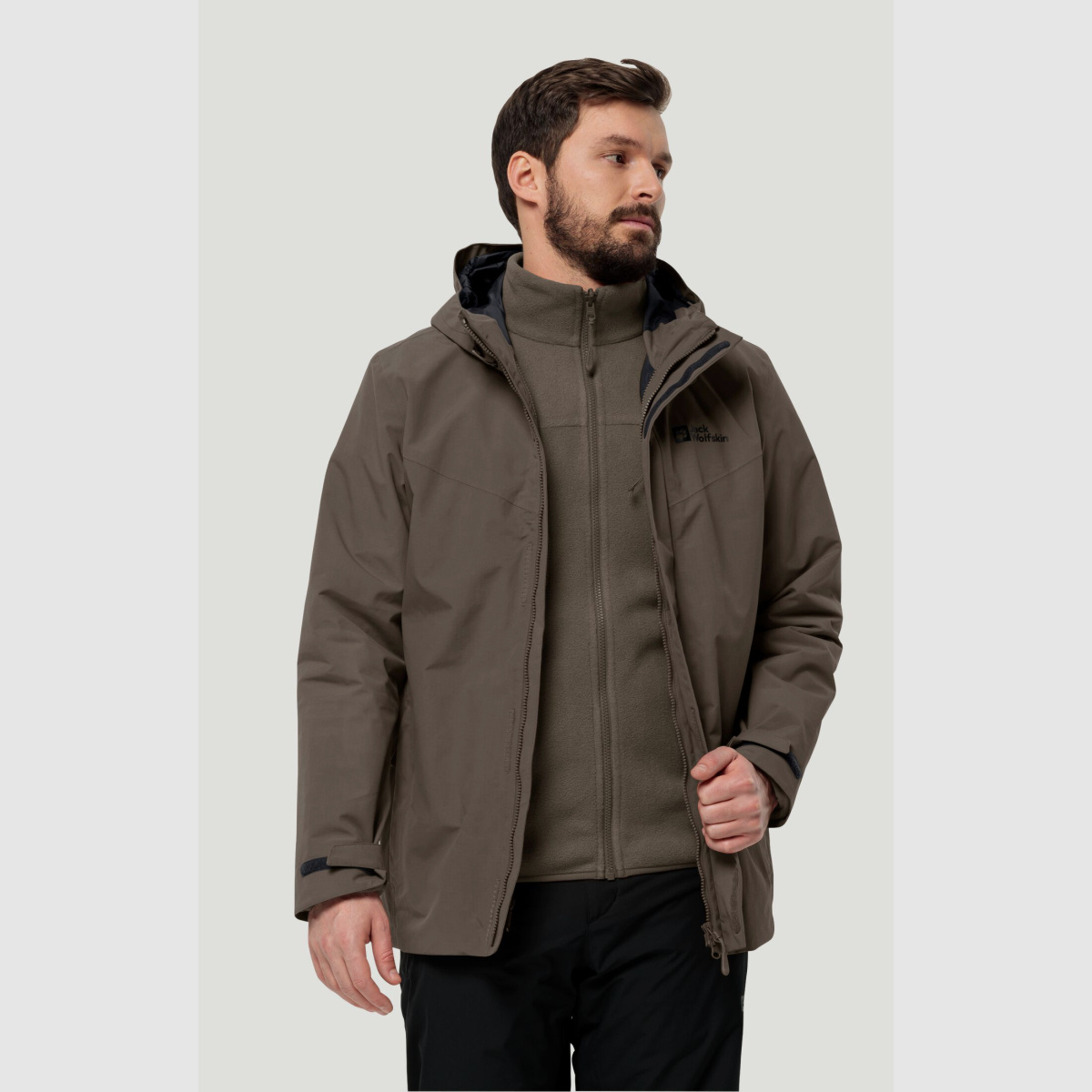 JACK WOLFSKIN Altenberg 3in1 Jas M Koude Koffie