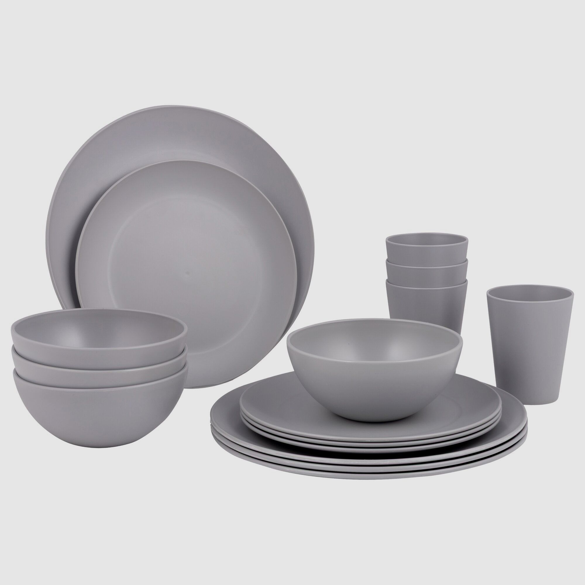 Renew Dinner Set, 16-piece, gray, image 2 of 6
