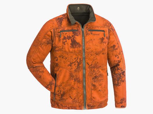 Pinewood Herren Fleecejacke Red Deer Camou Strata Blaze /Suede Brown