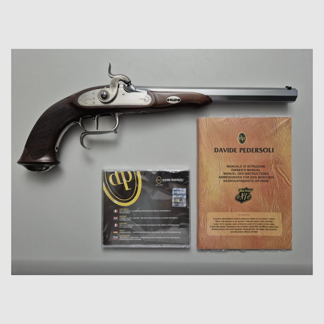Pistolet à percussion arrière Davide Pedersoli Le Page Target .36 – comme neuf