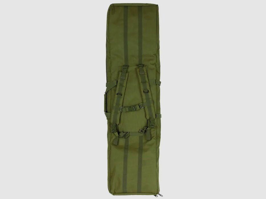 Rifle bag for 2 long guns up to 140cm, olive, with divider and backpack straps